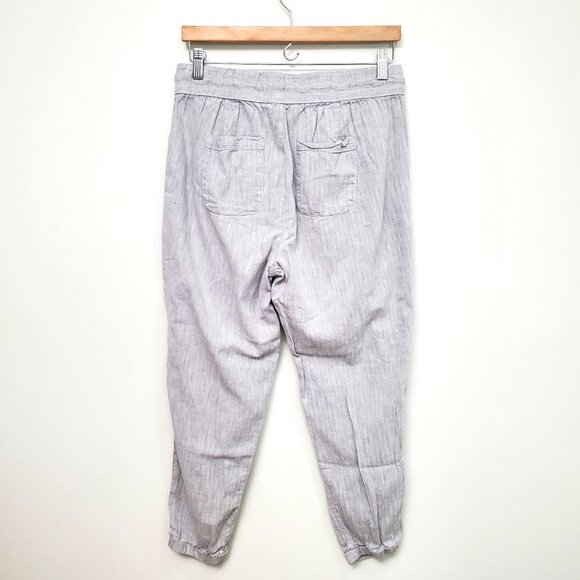 Gap Pants Gray Elastic Waist Drawstring Womens Size M Chambray Cotton Joggers - Picture 5 of 12